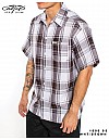 1000 S/S Plaid White Base : White_Brown