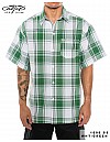 1000 S/S Plaid White Base : White_Green