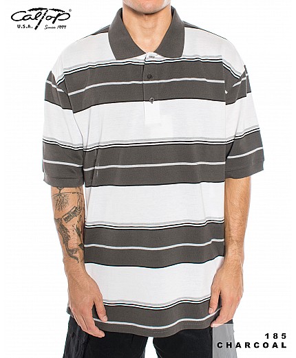 185 S/S Polos: Charcoal