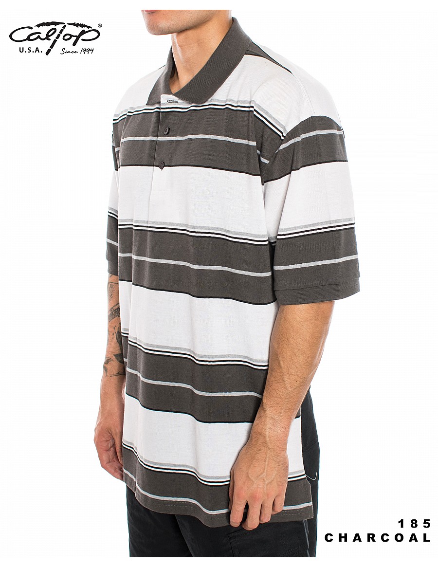 185 Short Sleeve Polos, Charcoal