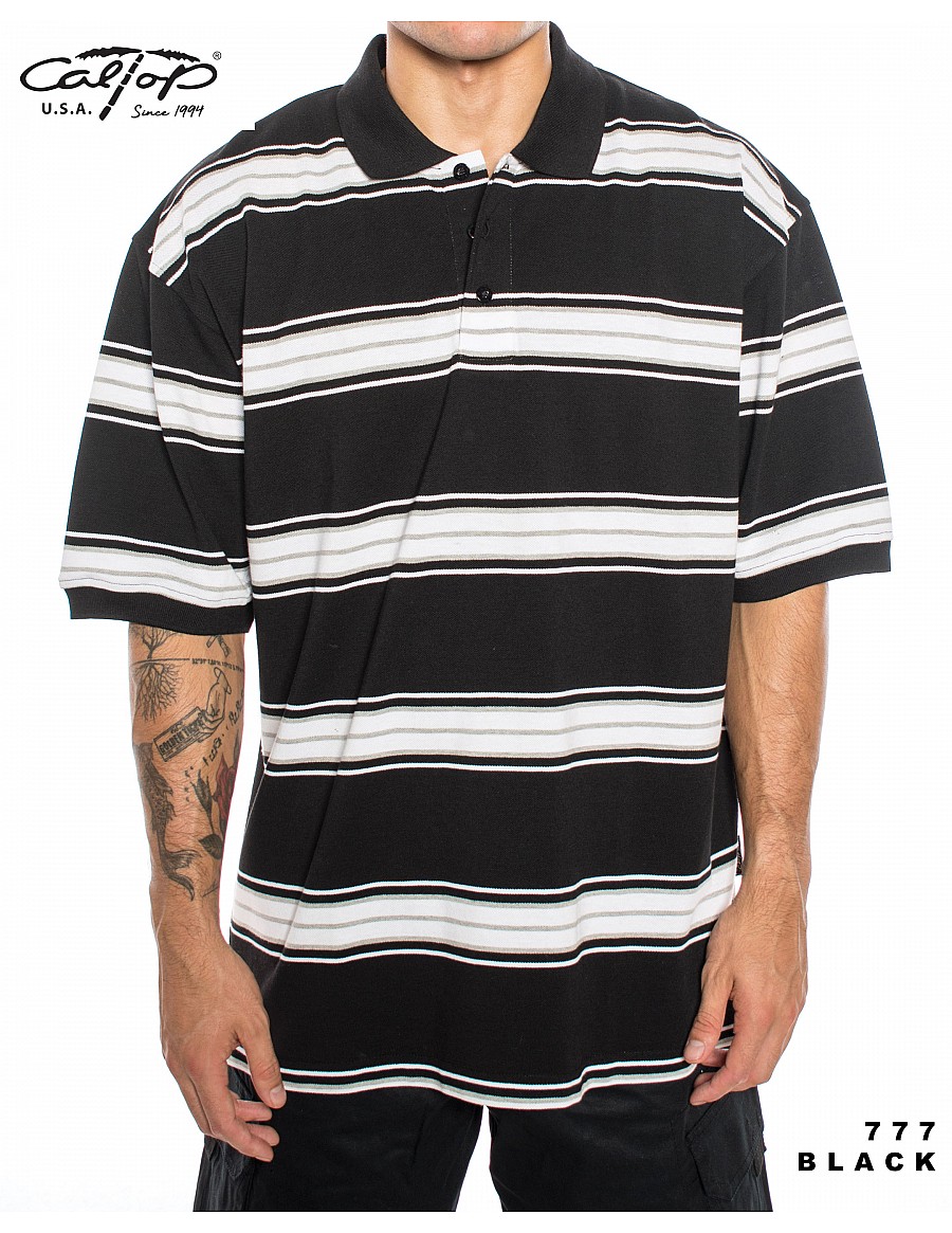 777 short sleeve polos, black