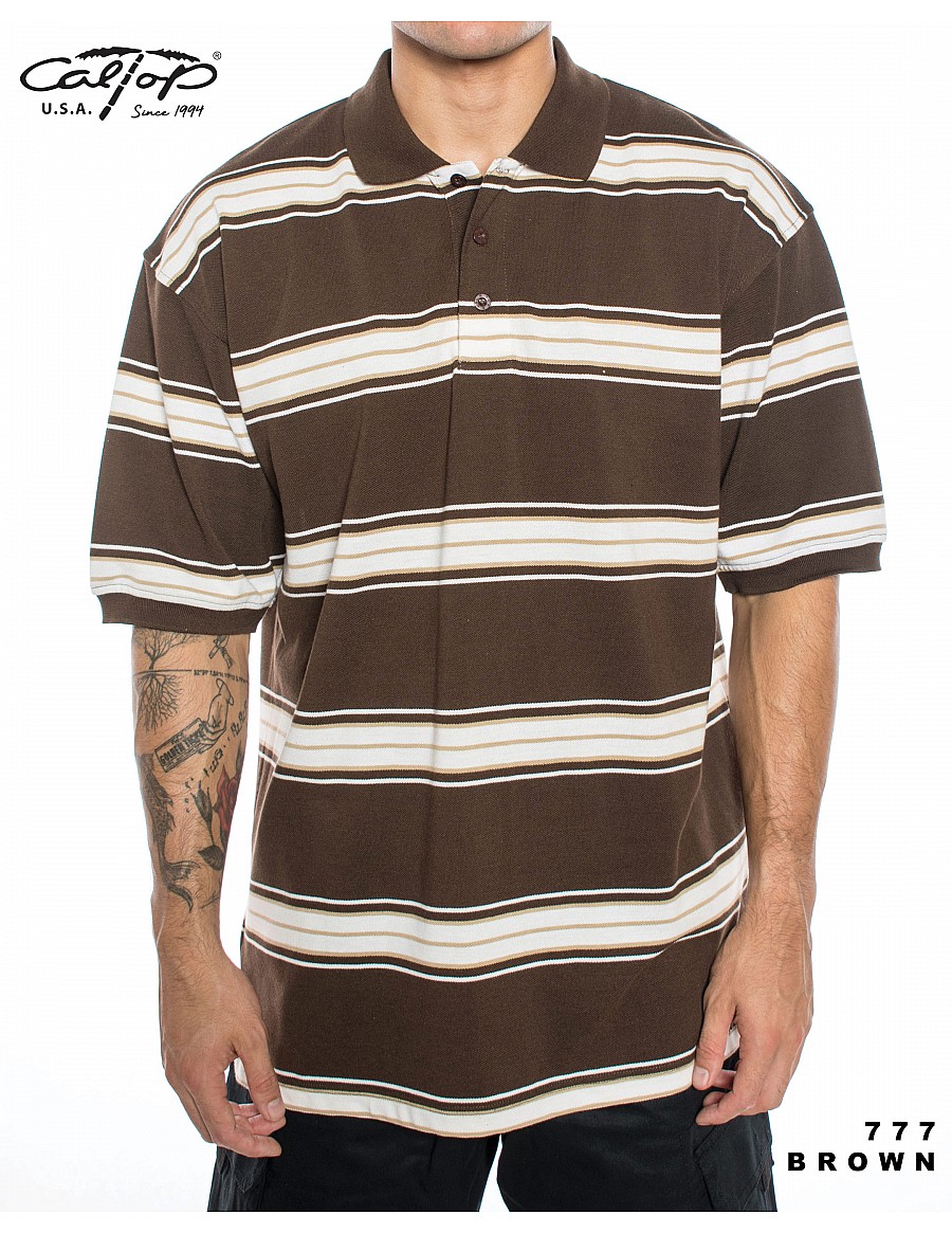 777 short sleeve polos, brown