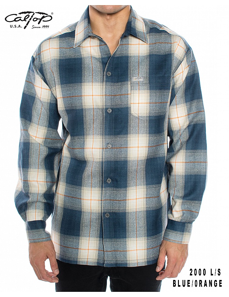 2000 L/S Plaid Color Base : BLUE-ORANGE