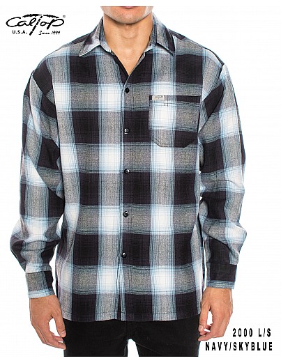 2000 L/S Plaid Color Base : NAVY-SKYBLUE