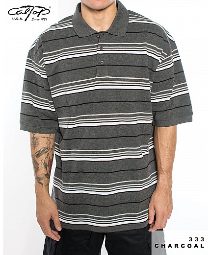 333 S/S Polos: Charcoal