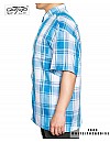 1000 S/S Plaid White Base : White_Turquoise