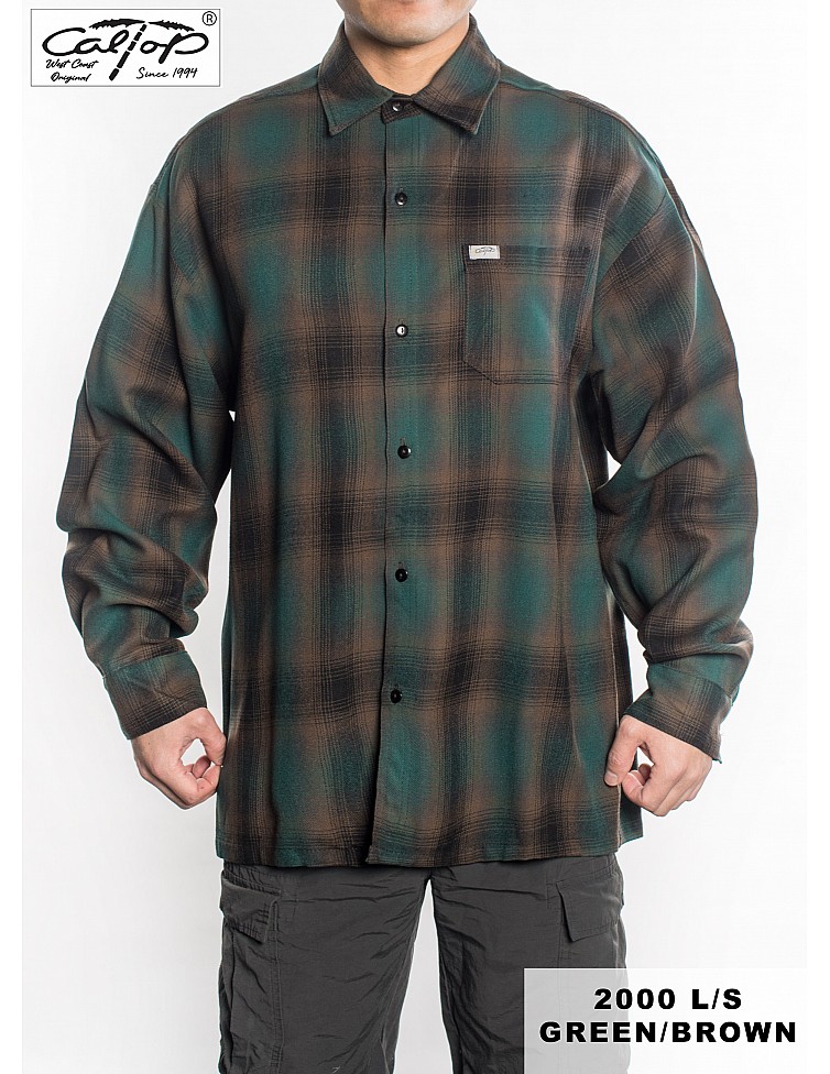 2000 L/S Plaid Color Base : GREEN-BROWN