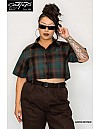 WS001 S/S Girls Crop Tops : GREEN-BROWN