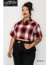 WS001 S/S Girls Crop Tops : RED-WHITE