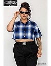 WS001 S/S Girls Crop Tops : ROYAL-WHITE