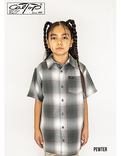 KS001 S/S PLAID : PEWTER