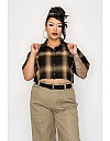 2000 S/S Girls Crop Tops : BROWN-KHAKI