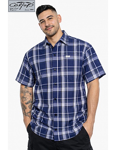 1000 S/S Plaid Color Base : Navy-White