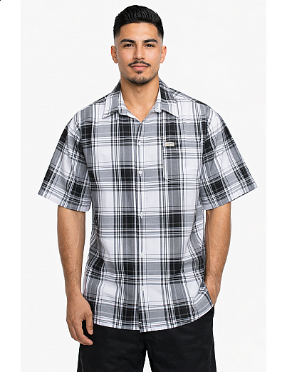 1000 S/S Plaid White Base : White_Black