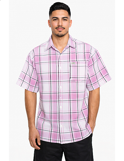 1000 S/S Plaid White Base : White_Pink