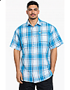 1000 S/S Plaid White Base : White_Turquoise