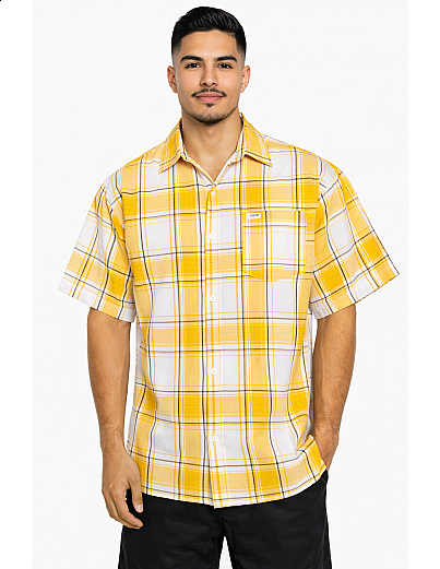 1000 S/S Plaid White Base : White_Yellow