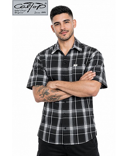 1000 S/S Plaid Color Base : BLACK-WHITE