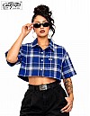 1000 S/S Girls Crop Tops : Royal-White