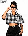 1000 S/S Girls Crop Tops : White-Black