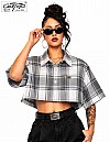1000 S/S Girls Crop Tops : White-Grey