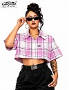 1000 S/S Girls Crop Tops : White-Pink