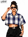 1000 S/S Girls Crop Tops : White-Royal