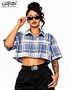 1000 S/S Girls Crop Tops : White-Skyblue