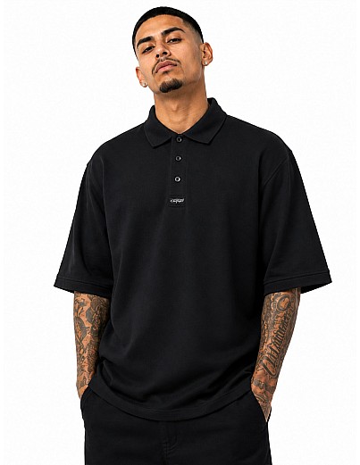 500 S/S Pique Solid Color Polo: Black