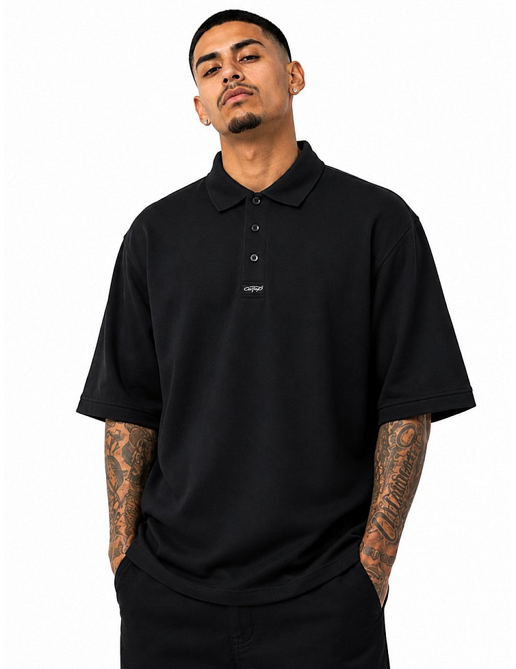 500 S/S Pique Solid Color Polo: Black