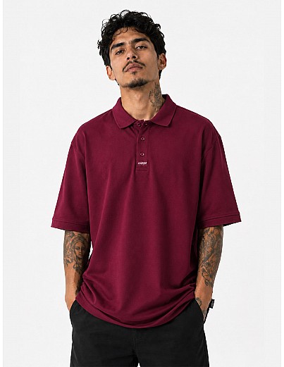500 S/S Pique Solid Color Polo: Burgundy