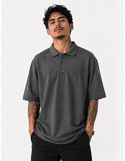 500 S/S Pique Solid Color Polo: Charcoal