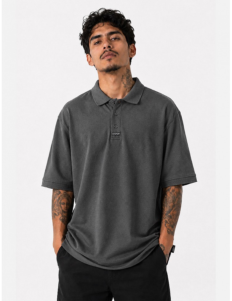 500 S/S Pique Solid Color Polo: Charcoal