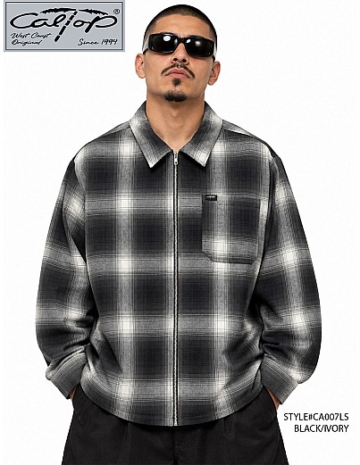 2000 L/S Full Zip Up : Black-Ivory