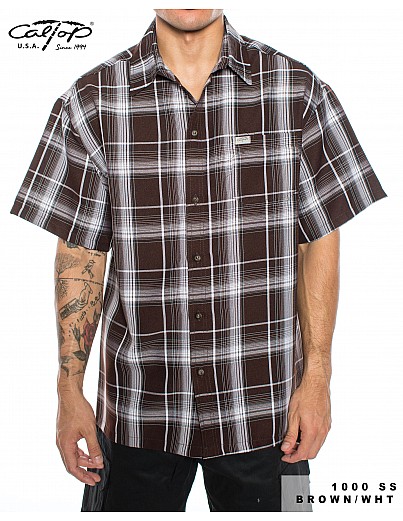 1000 S/S Plaid Color Base : Brown-White