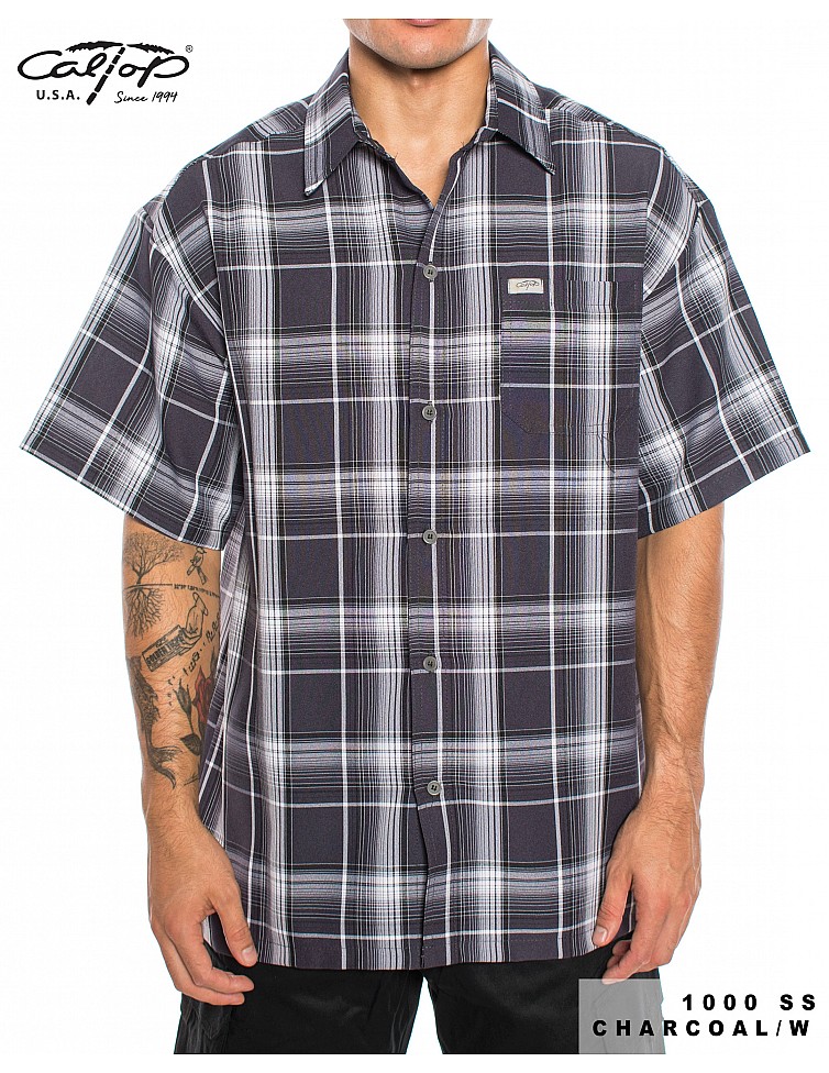 1000 S/S Plaid Color Base : Charcoal-White