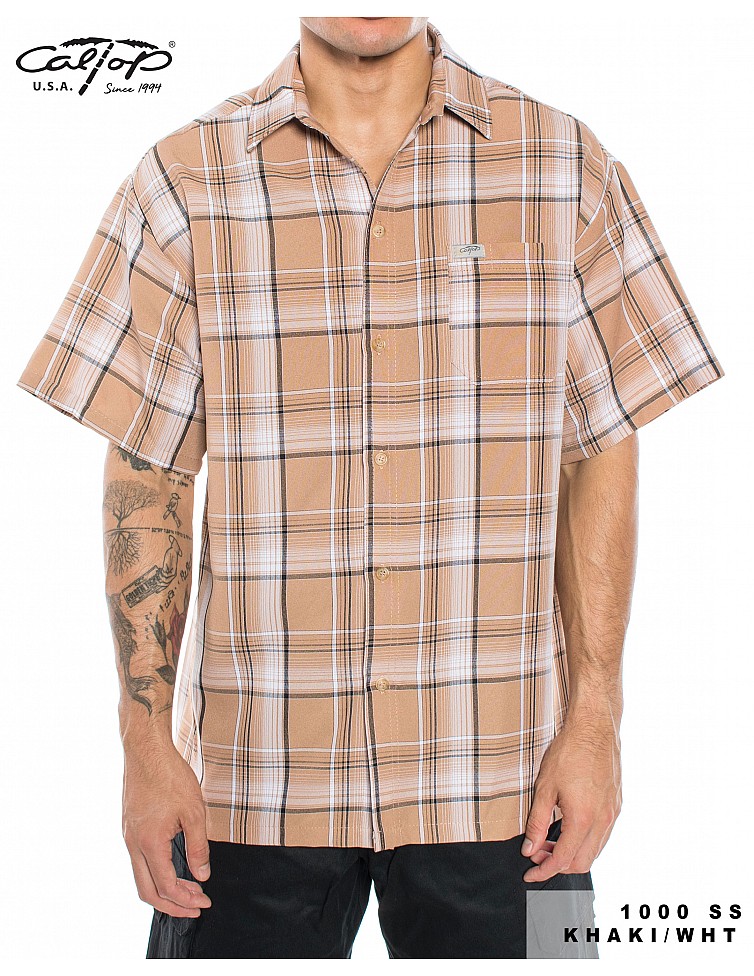 1000 S/S Plaid Color Base : Khaki-White