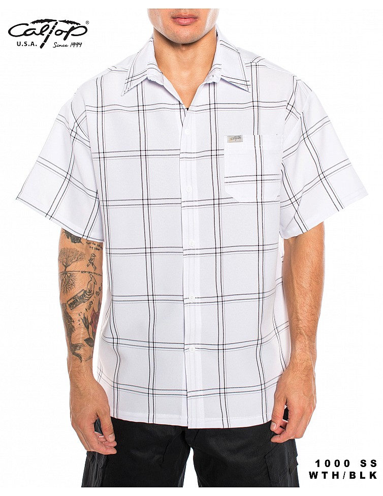1000 S/S Plaid Color Base : White-PIN Black