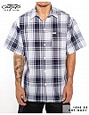 1000 S/S Plaid White Base : White_Navy