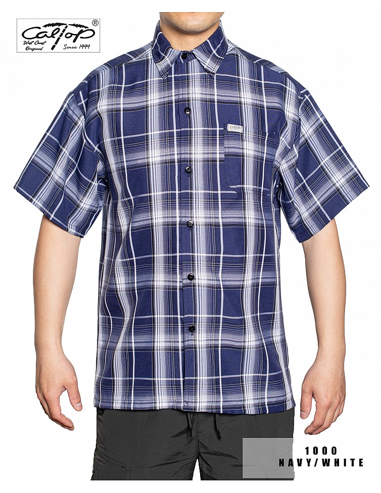 1000 S/S Plaid Color Base : Navy-White