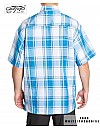 1000 S/S Plaid White Base : White_Turquoise