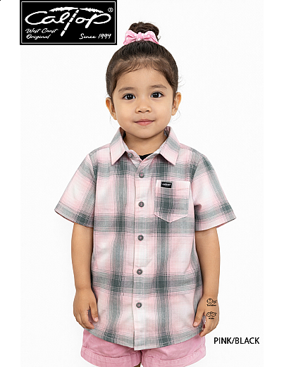 KS001 S/S PLAID : PINK-BLACK